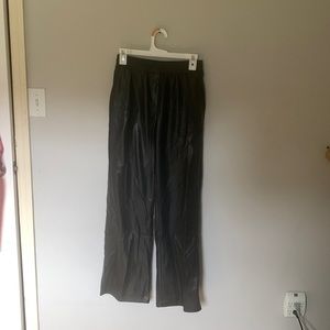 Wide leg leather pants